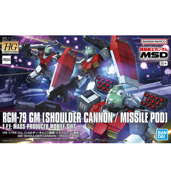 HGGO-MSD RGM-79 GM [Shoulder Cannon / Missile Pod] (1/144) 吉姆 [肩部加農砲裝備/飛彈莢艙裝備]